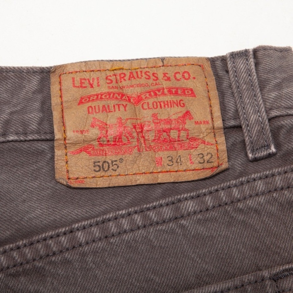 Levi's 505 Regular Fit Jeans Mens 34x32 Actual 32x31 Gray Denim Straight Leg - Picture 5 of 12